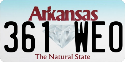 AR license plate 361WEO