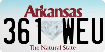 AR license plate 361WEU