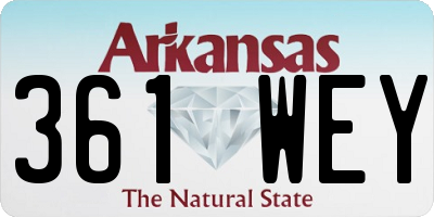 AR license plate 361WEY