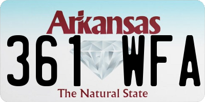 AR license plate 361WFA