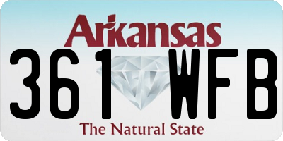 AR license plate 361WFB