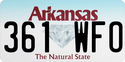 AR license plate 361WFO