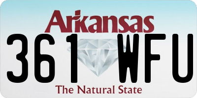 AR license plate 361WFU