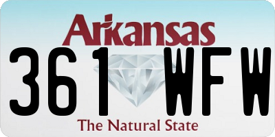 AR license plate 361WFW