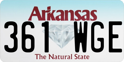 AR license plate 361WGE