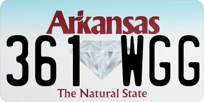 AR license plate 361WGG