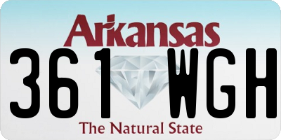 AR license plate 361WGH