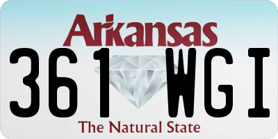 AR license plate 361WGI