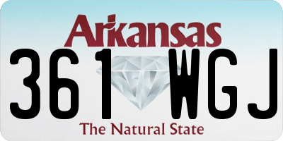AR license plate 361WGJ
