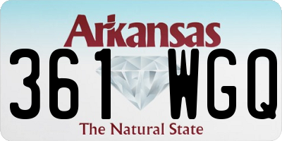 AR license plate 361WGQ