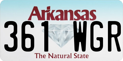 AR license plate 361WGR