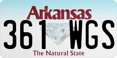AR license plate 361WGS