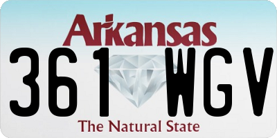 AR license plate 361WGV