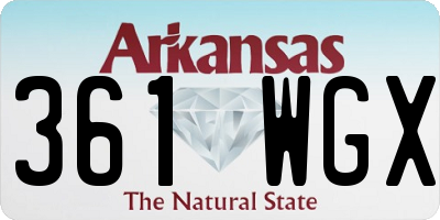 AR license plate 361WGX