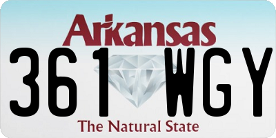AR license plate 361WGY
