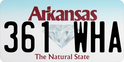 AR license plate 361WHA