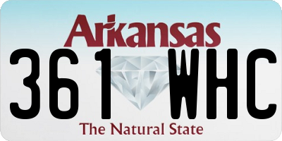 AR license plate 361WHC