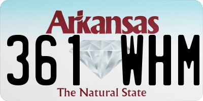 AR license plate 361WHM