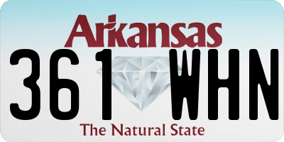 AR license plate 361WHN