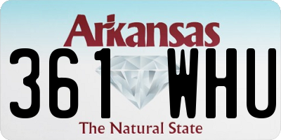 AR license plate 361WHU
