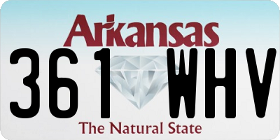 AR license plate 361WHV