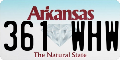 AR license plate 361WHW