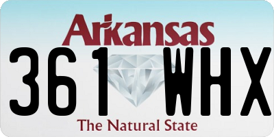 AR license plate 361WHX
