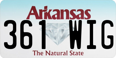 AR license plate 361WIG