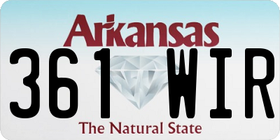 AR license plate 361WIR