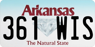 AR license plate 361WIS
