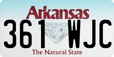 AR license plate 361WJC