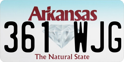 AR license plate 361WJG