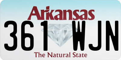 AR license plate 361WJN