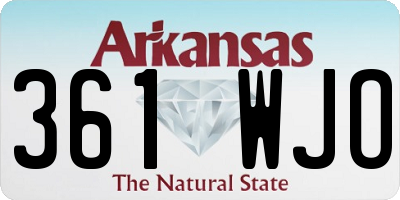 AR license plate 361WJO