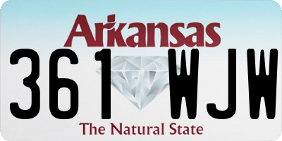 AR license plate 361WJW