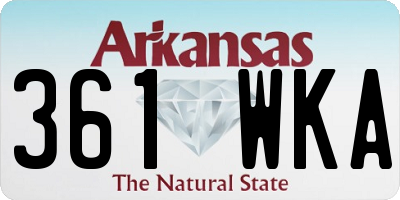 AR license plate 361WKA