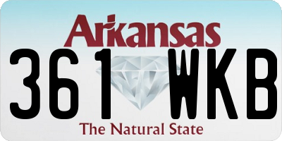 AR license plate 361WKB