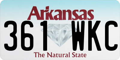AR license plate 361WKC