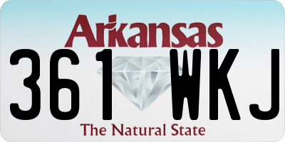 AR license plate 361WKJ