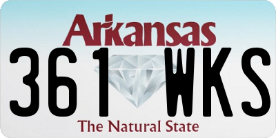 AR license plate 361WKS