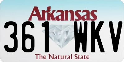 AR license plate 361WKV