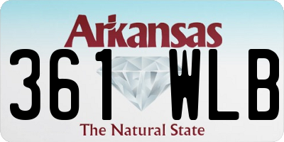 AR license plate 361WLB