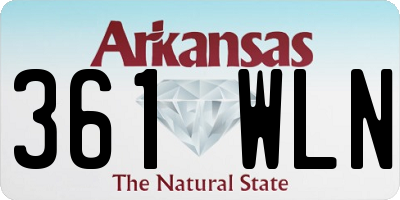 AR license plate 361WLN