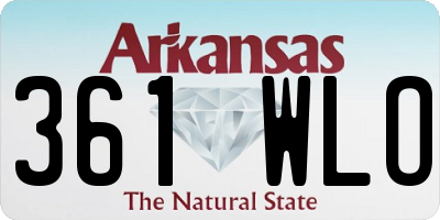 AR license plate 361WLO