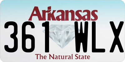 AR license plate 361WLX