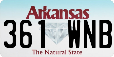 AR license plate 361WNB