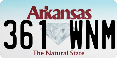 AR license plate 361WNM