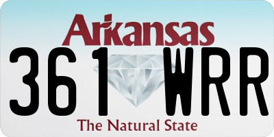 AR license plate 361WRR