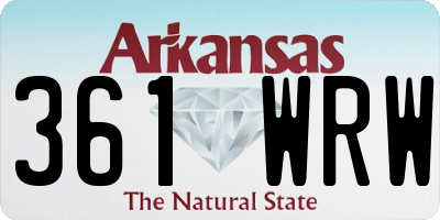 AR license plate 361WRW