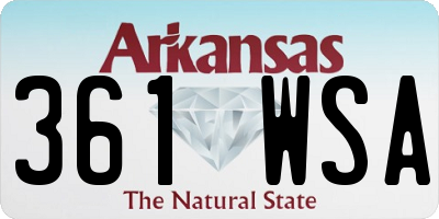 AR license plate 361WSA